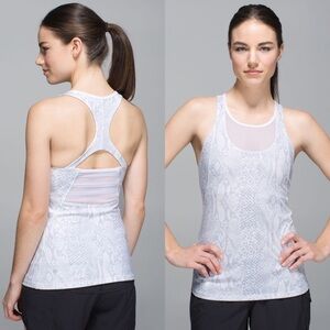 Lululemon Mesh With Me Tank Desert Snake White Silver Fox / White Size 8